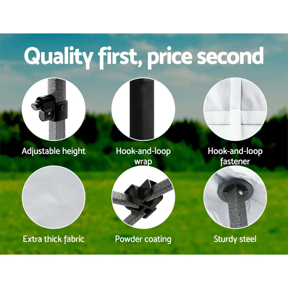 Gazebo Pop Up Marquee 3x6m Folding Wedding Tent Shade White