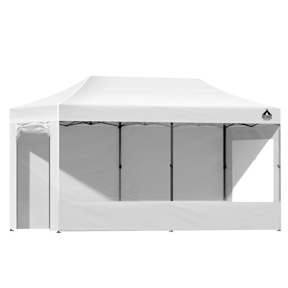 Gazebo Pop Up Marquee 3x6m Folding Wedding Tent Shade White