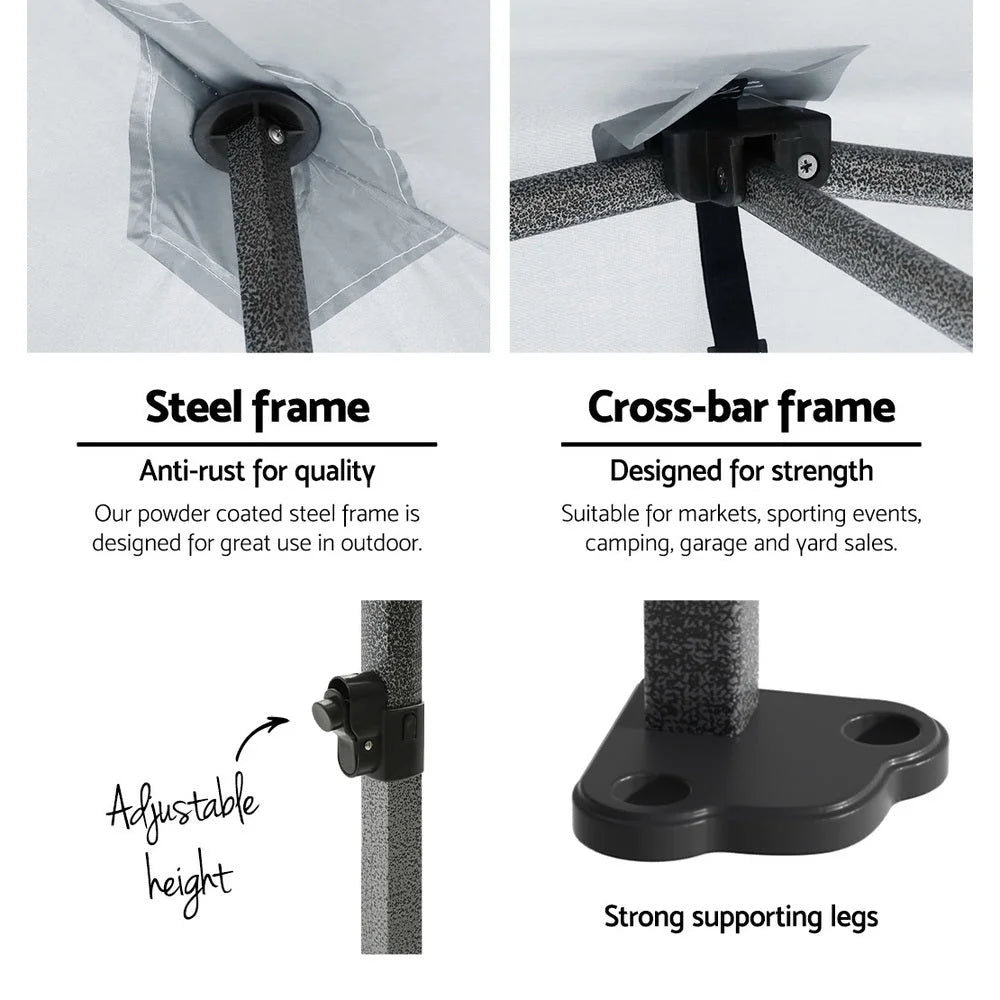 Gazebo Pop Up Marquee 3x6m Folding Wedding Tent Shade White