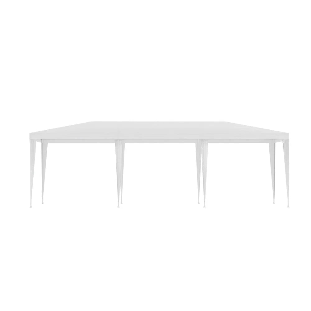 White 3x9 pop-up gazebo with marquee canopy, poles and sandbags