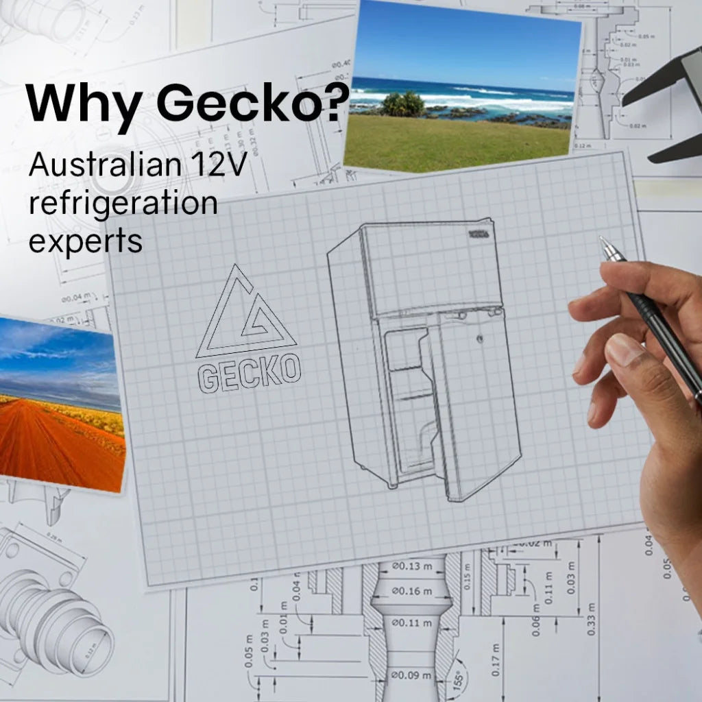 GECKO 125L Portable Upright Fridge 12V/24V for Motorhome