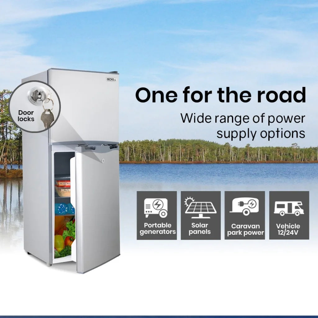 GECKO 125L Portable Upright Fridge 12V/24V for Motorhome