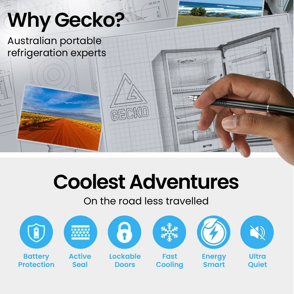 GECKO 139L Upright Portable Fridge / Freezer 12V/24V