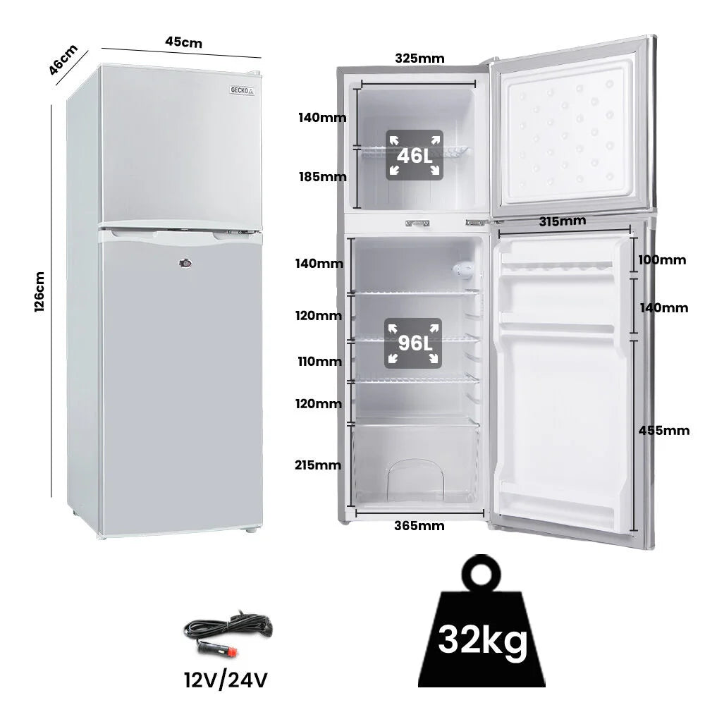 GECKO 142L Upright Portable Fridge / Freezer 12V/24V