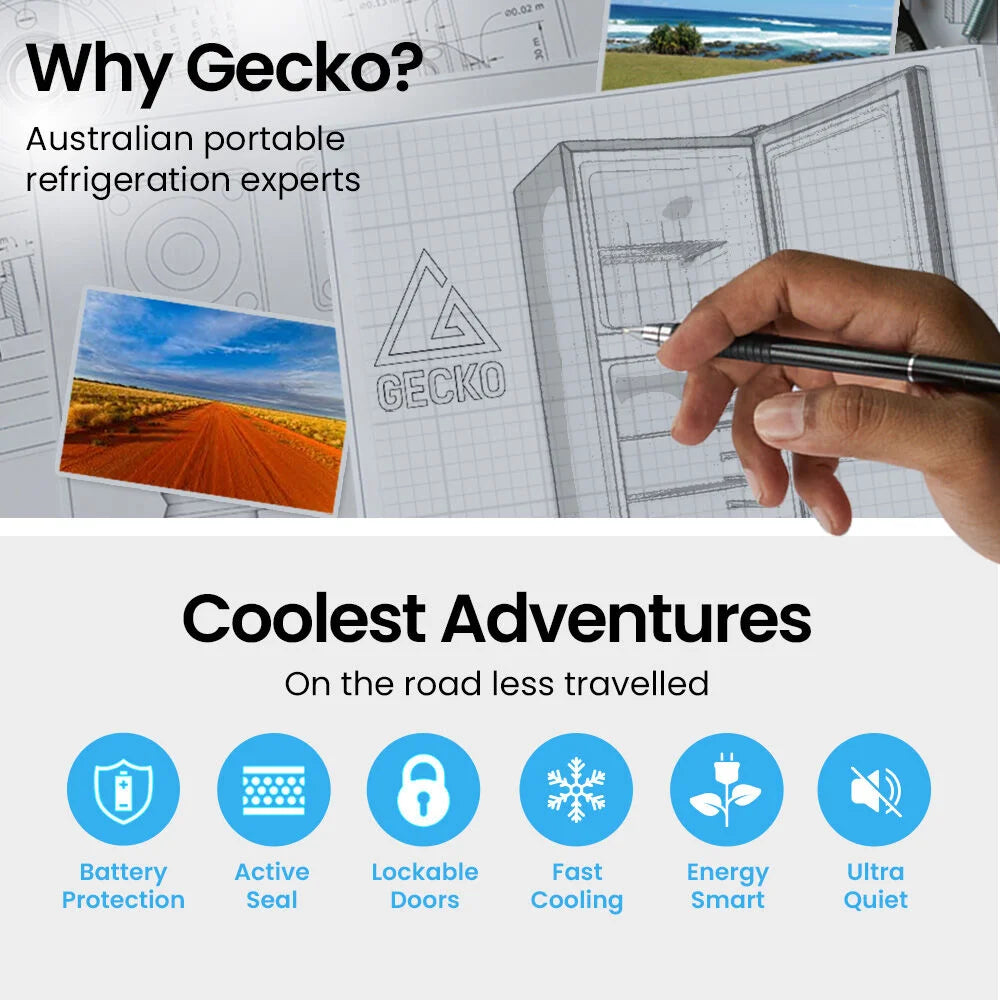 GECKO 142L Upright Portable Fridge / Freezer 12V/24V
