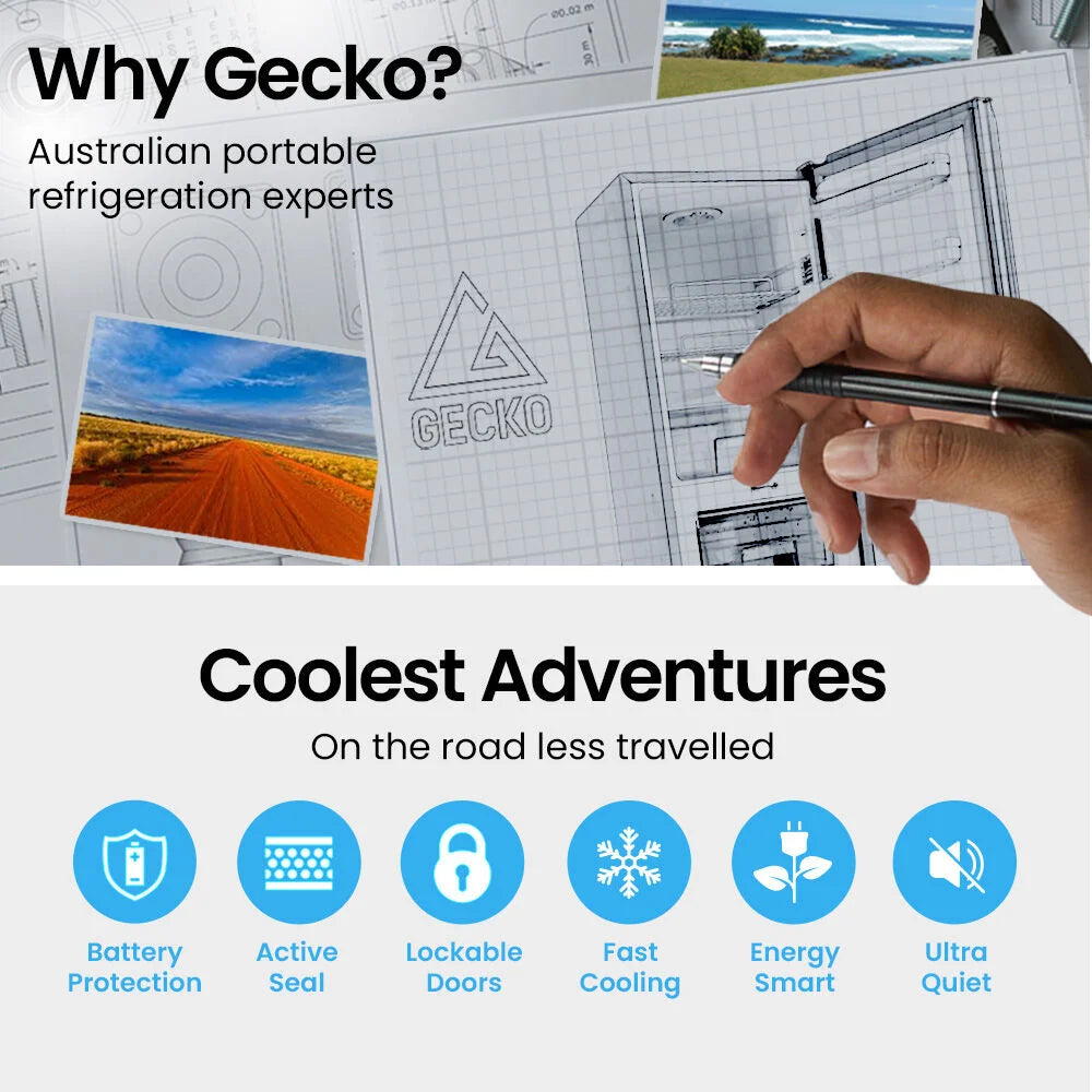 GECKO 160L Upright Portable Fridge / Freezer 12V/24V