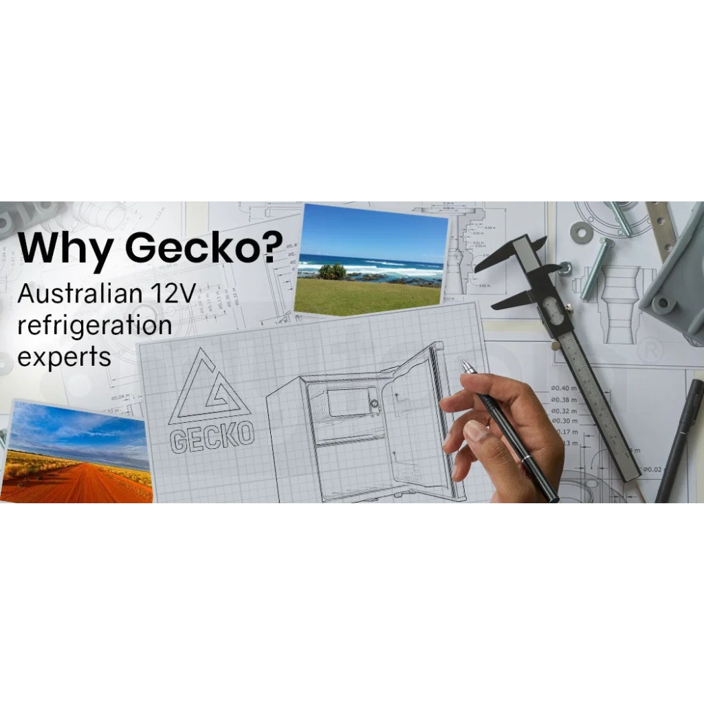 GECKO 57L Portable Camping Bar Fridge with Freezer 12V/24V