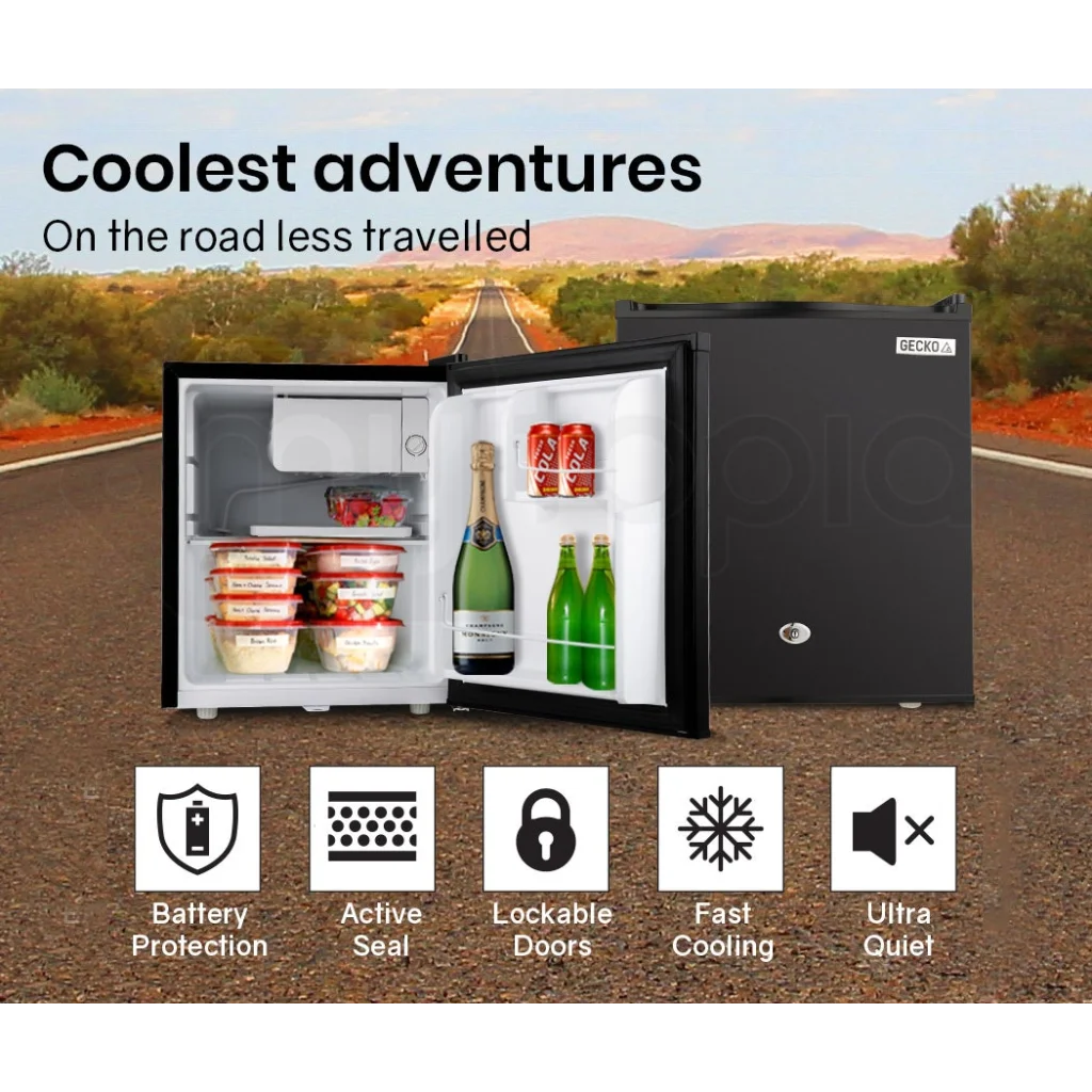 GECKO 57L Portable Camping Bar Fridge with Freezer 12V/24V