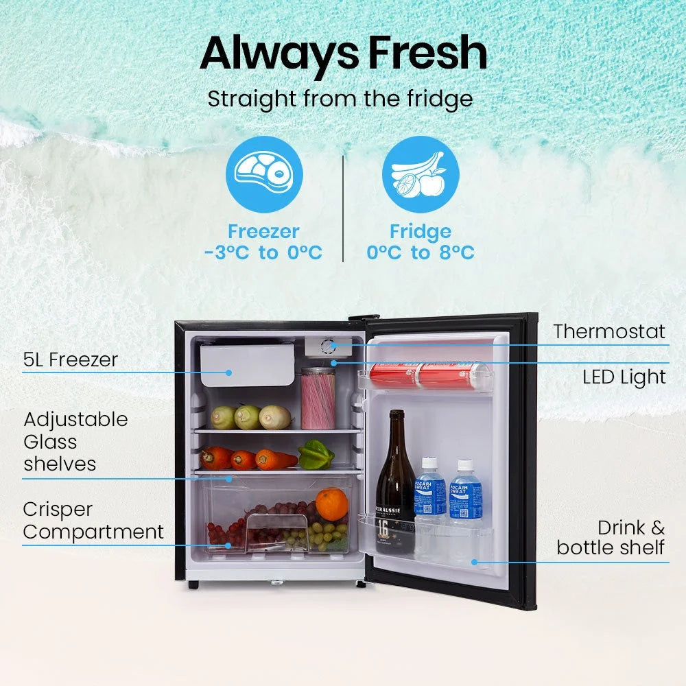 GECKO 70L Portable Bar Fridge and Freezer 12V/24V