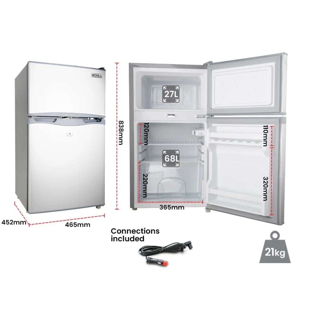 GECKO 95L Portable Upright Fridge 12V/24V for Motorhome