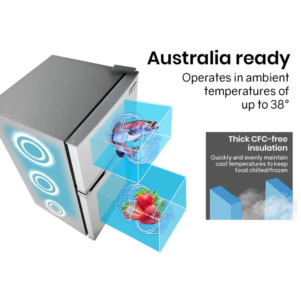 GECKO 95L Portable Upright Fridge 12V/24V for Motorhome