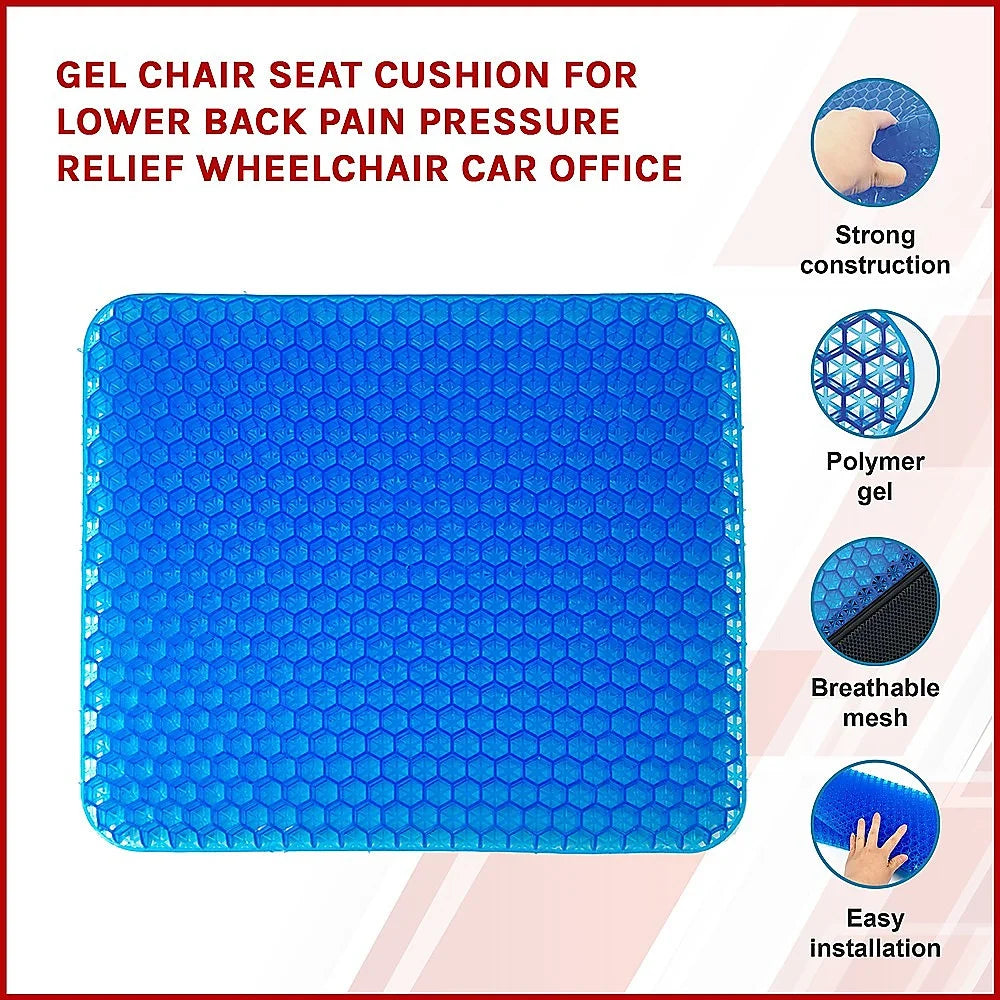 Gel Chair Seat Cushion for Lower Back Pain Pressure Relief