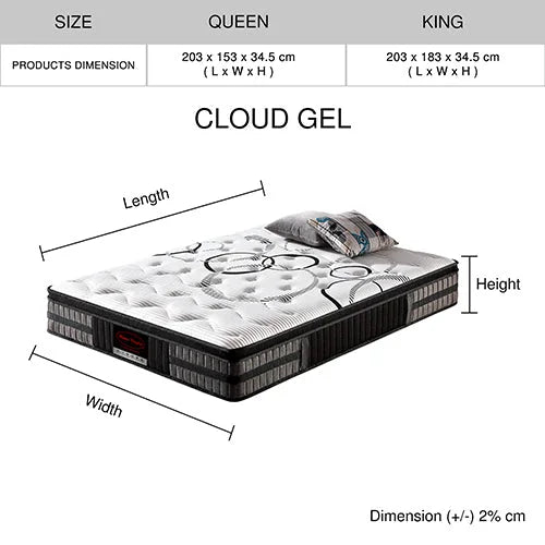 Gel Mattress Cloud FMBT38PM Queen Size - Mattresses