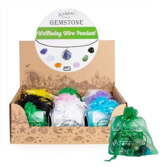 Gemstone Wellbeing Wire Pendant (SENT AT RANDOM) - Health &
