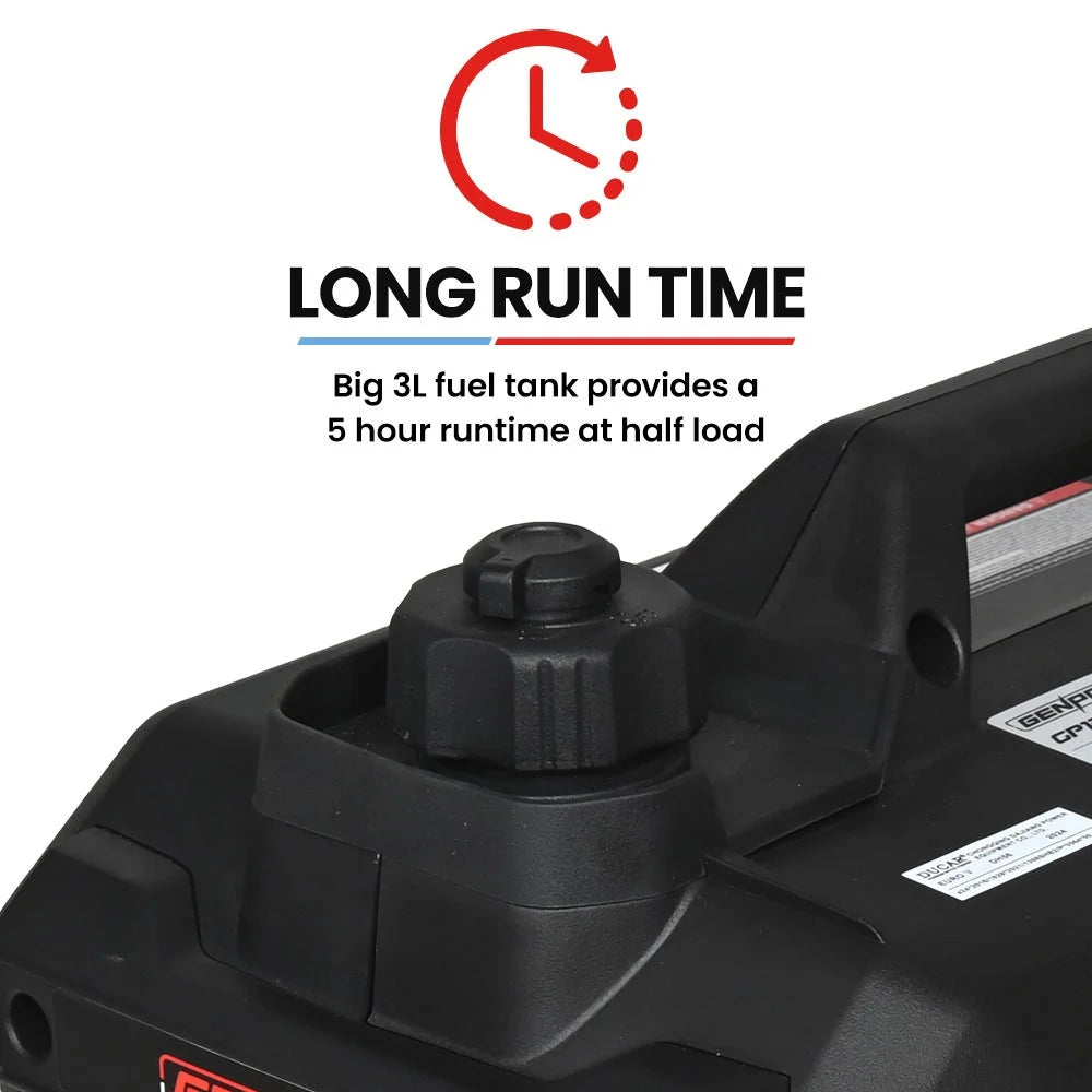 GENPOWER 1.2kW Peak 1.0kW Inverter Generator Portable