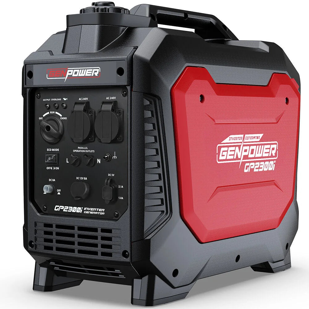 GENPOWER 2.3kW Peak 1.8kW Inverter Generator 2x15A 12V USB