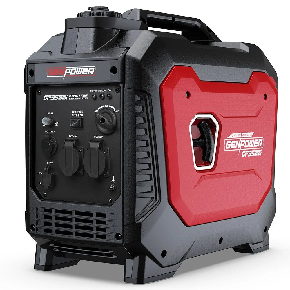 GENPOWER 3.5kW Peak 3kW Enclosed Inverter Generator 2x15A