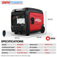 GENPOWER 6.2kW Peak 6.0kW Inverter Generator Push Button &