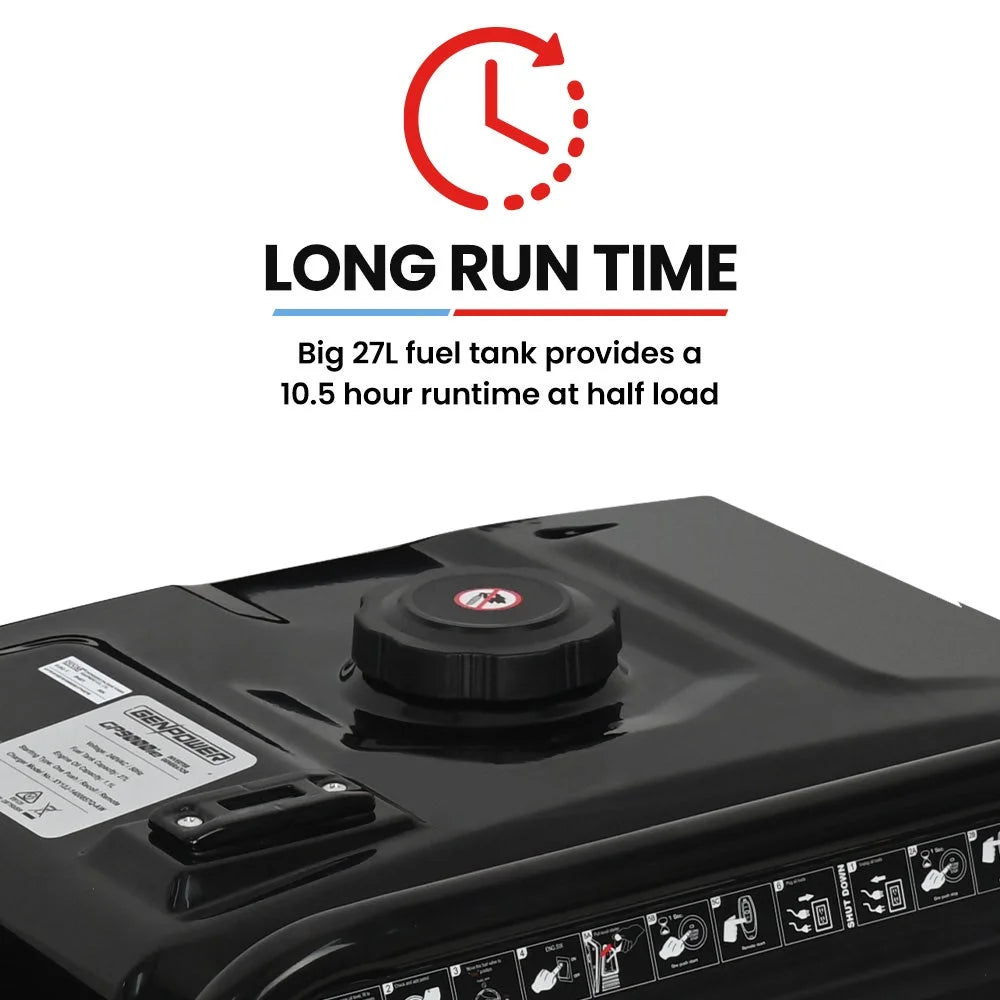 GENPOWER 8.5kW Peak 8.2kW Inverter Generator Push Button &