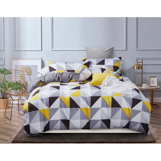 Geometric Duvet Quilt Cover Set Super King Size - Home &
