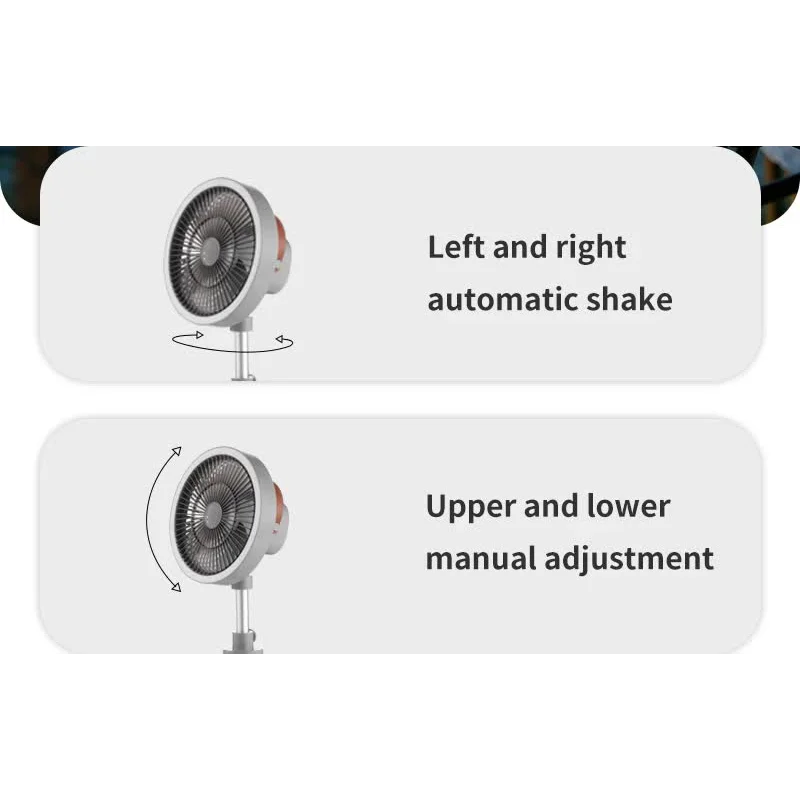 Gery Portable Outdoor Tripod Fan - USB Rechargeable Camping