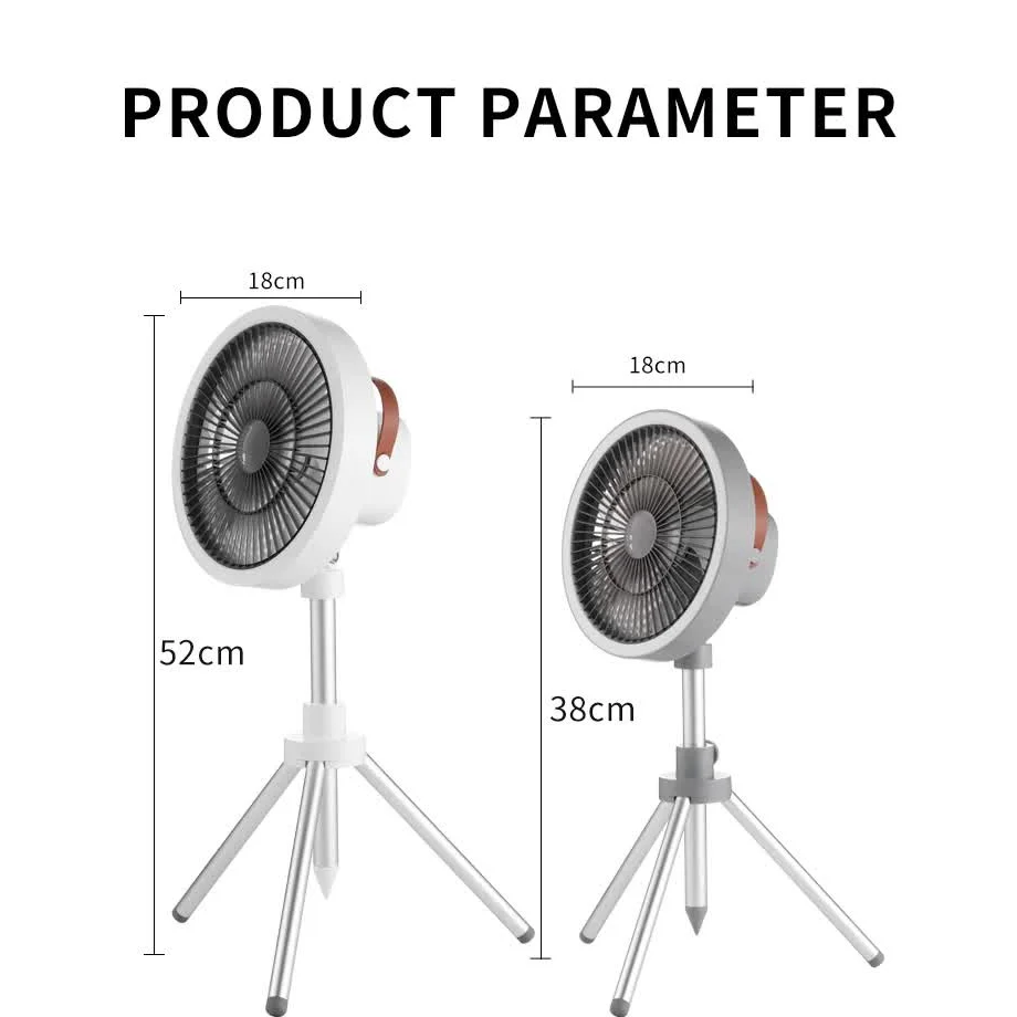 Gery Portable Outdoor Tripod Fan - USB Rechargeable Camping