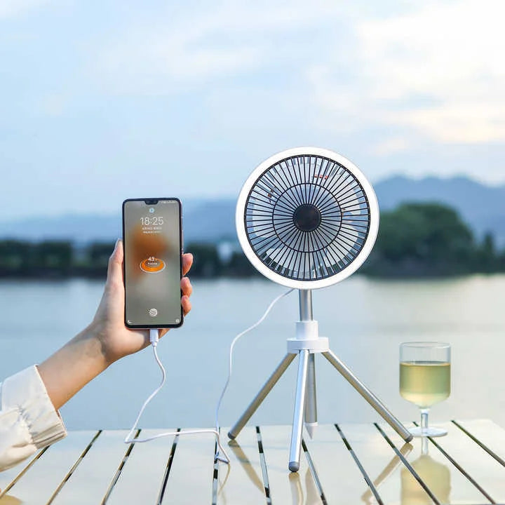 Gery Portable Outdoor Tripod Fan - USB Rechargeable Camping