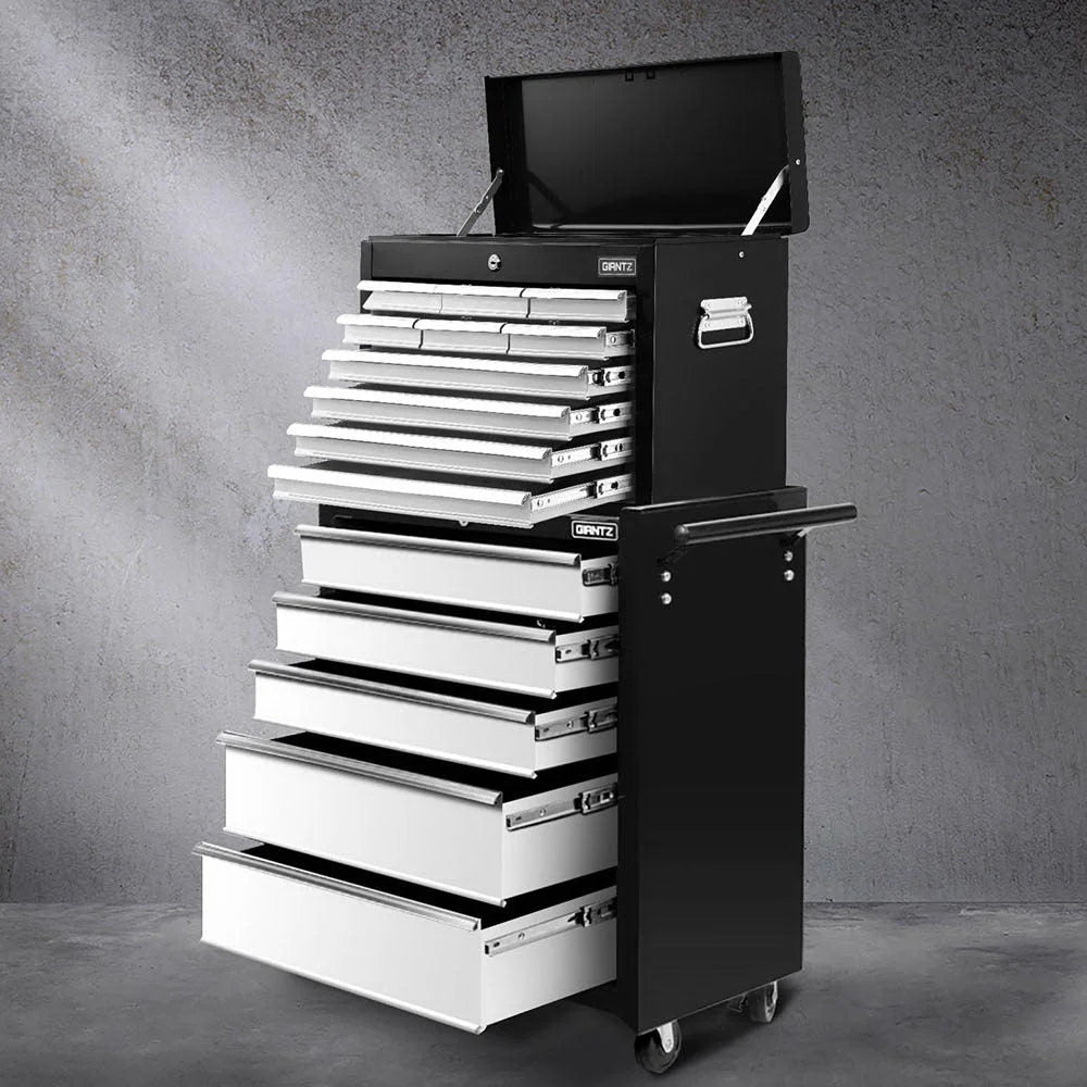 Giantz 15 Drawers Tool Chest Trolley Toolbox 2-in-1 Storage