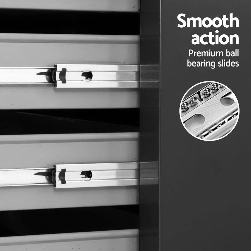 Giantz 15 Drawers Tool Chest Trolley Toolbox 2-in-1 Storage