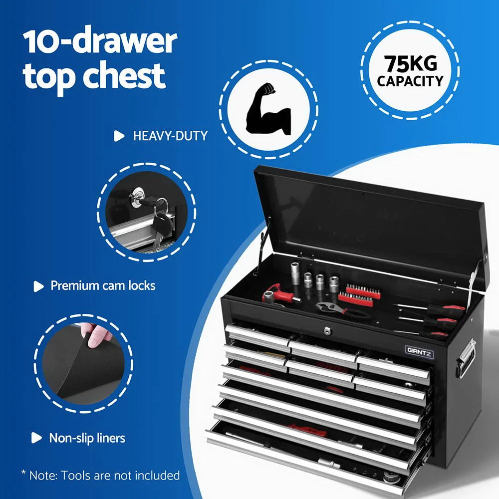 Giantz 15 Drawers Tool Chest Trolley Toolbox 2-in-1 Storage