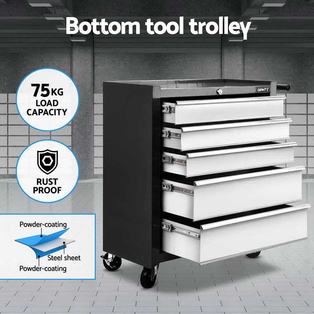 Giantz 15 Drawers Tool Chest Trolley Toolbox 2-in-1 Storage