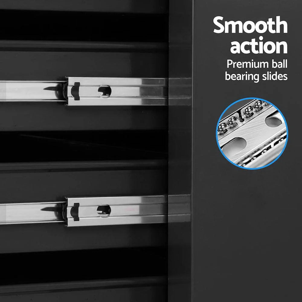 Giantz 15 Drawers Tool Chest Trolley Toolbox 2-in-1 Storage