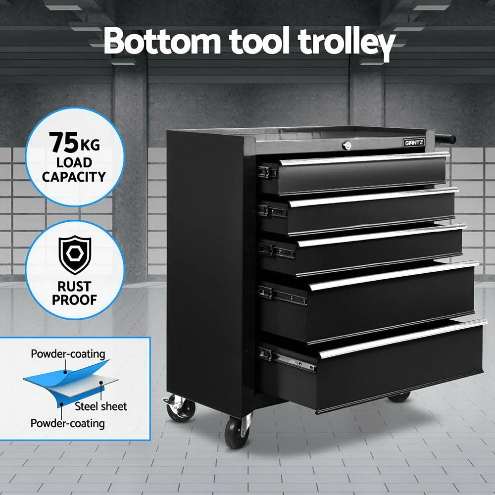 Giantz 15 Drawers Tool Chest Trolley Toolbox 2-in-1 Storage