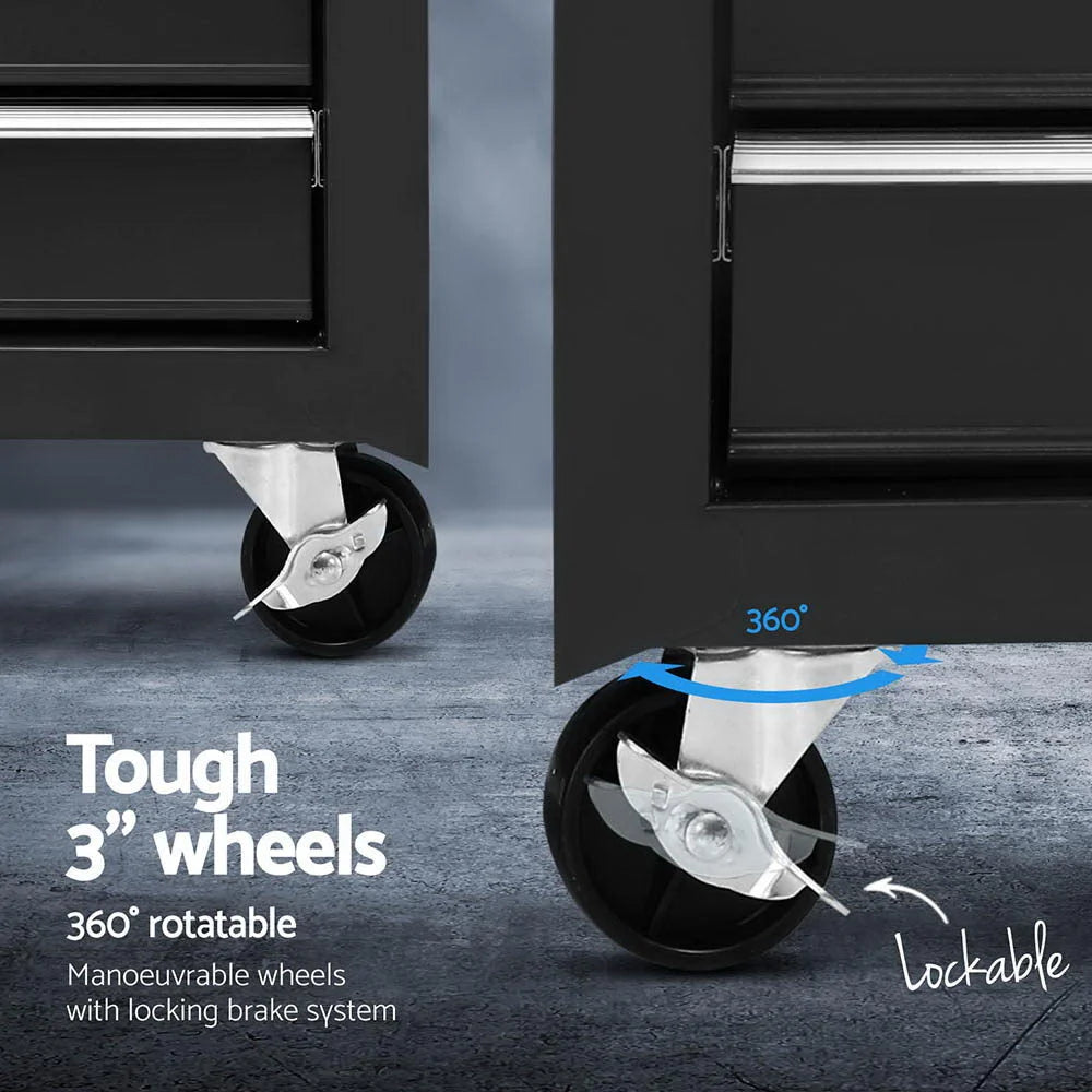 Giantz 15 Drawers Tool Chest Trolley Toolbox 2-in-1 Storage