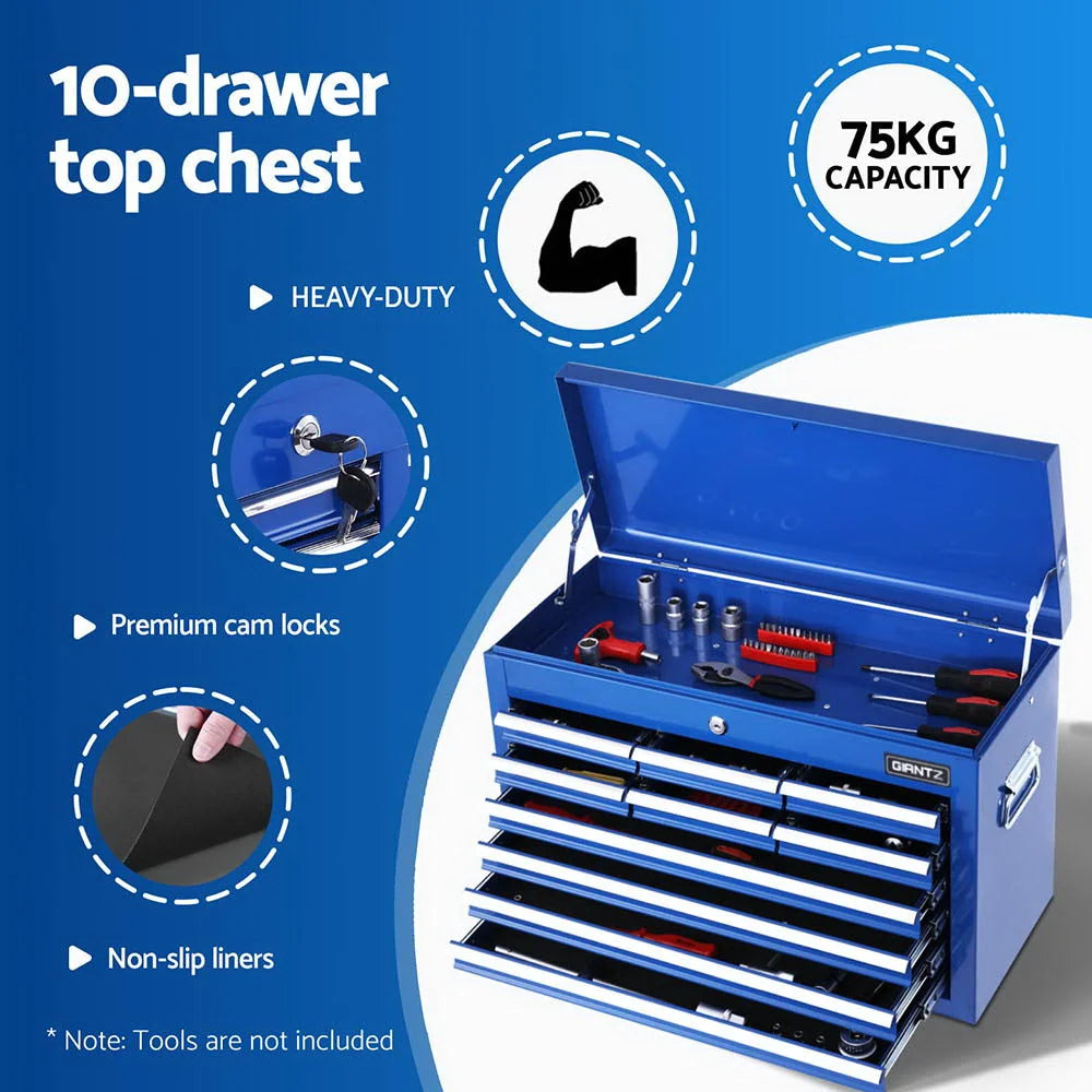 Giantz 15 Drawers Tool Chest Trolley Toolbox 2-in-1 Storage