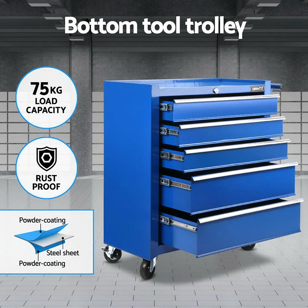 Giantz 15 Drawers Tool Chest Trolley Toolbox 2-in-1 Storage