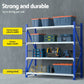 Warehouse shelving garage with fitted edges and product hardware