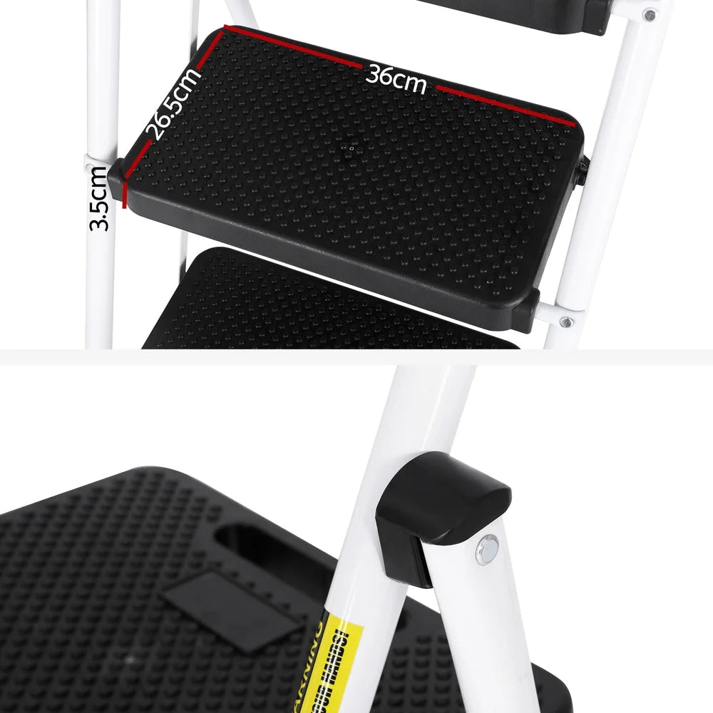4 Step Ladder Multi Purpose Folding Steel Platform