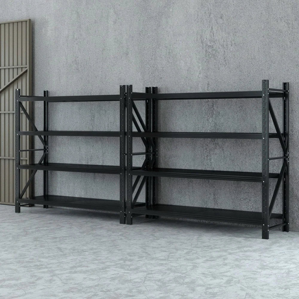Black storage shelf 4Mx1 8M Garage Shelving Warehouse