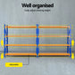 8m garage shelving rack with tall shelf bays and metal frame