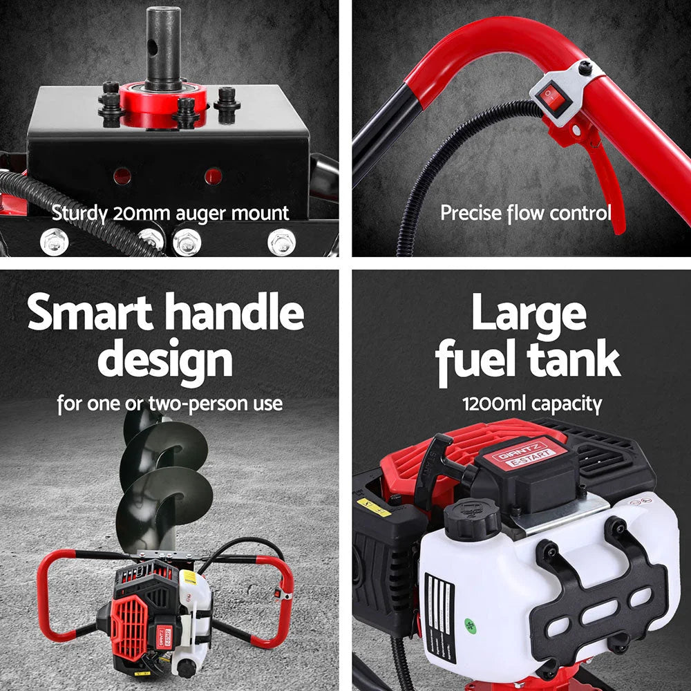 Giantz 65CC Post Hole Digger Petrol Motor Drill Extension