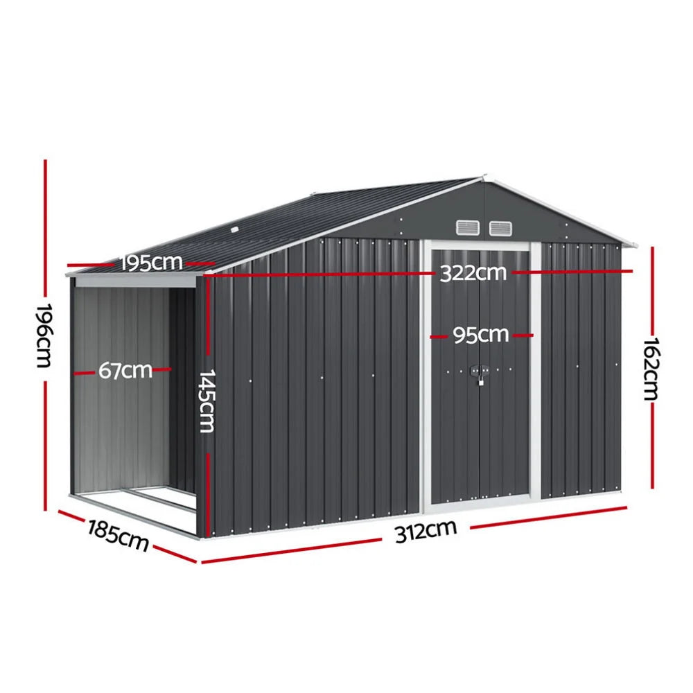 Giantz Garden Shed 3.22x1.96M Outdoor Storage Tool Workshop