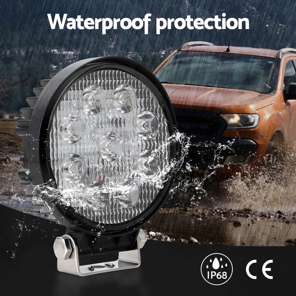 Giantz Pair LED Driving Lights 4.5 Inch Flood Spot Lights
