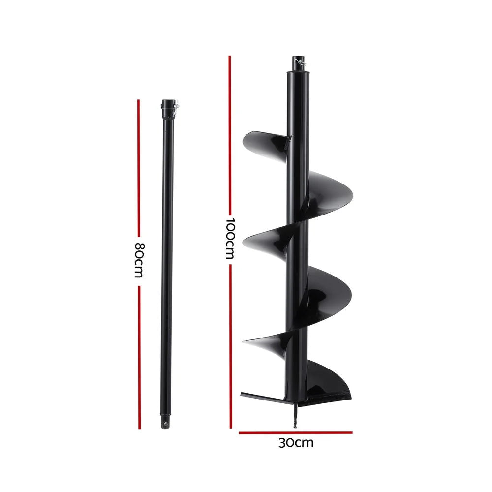 Giantz Post Hole Digger Auger Drill Bit 300mm with 80cm