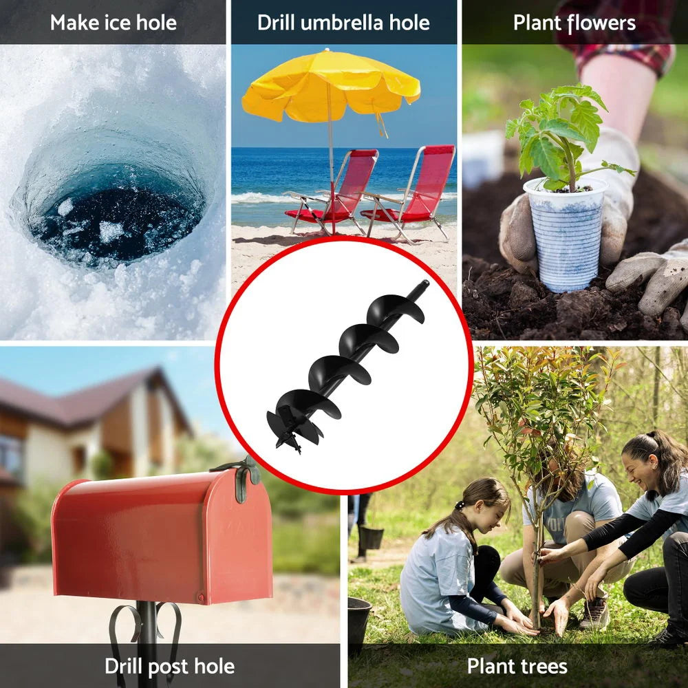 Giantz Post Hole Digger Auger Drill Bit Set 100mm 200mm