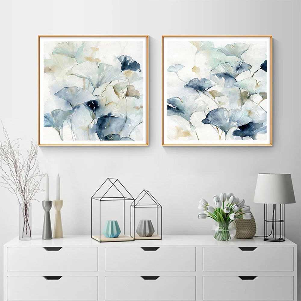 Gingko Leaves By Carol Robinson Wall Art - 2 Sets Gold