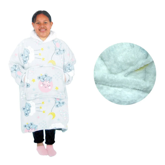 Girls Comfy Warm Blanket Hoodie with Sherpa Fleece Reverse