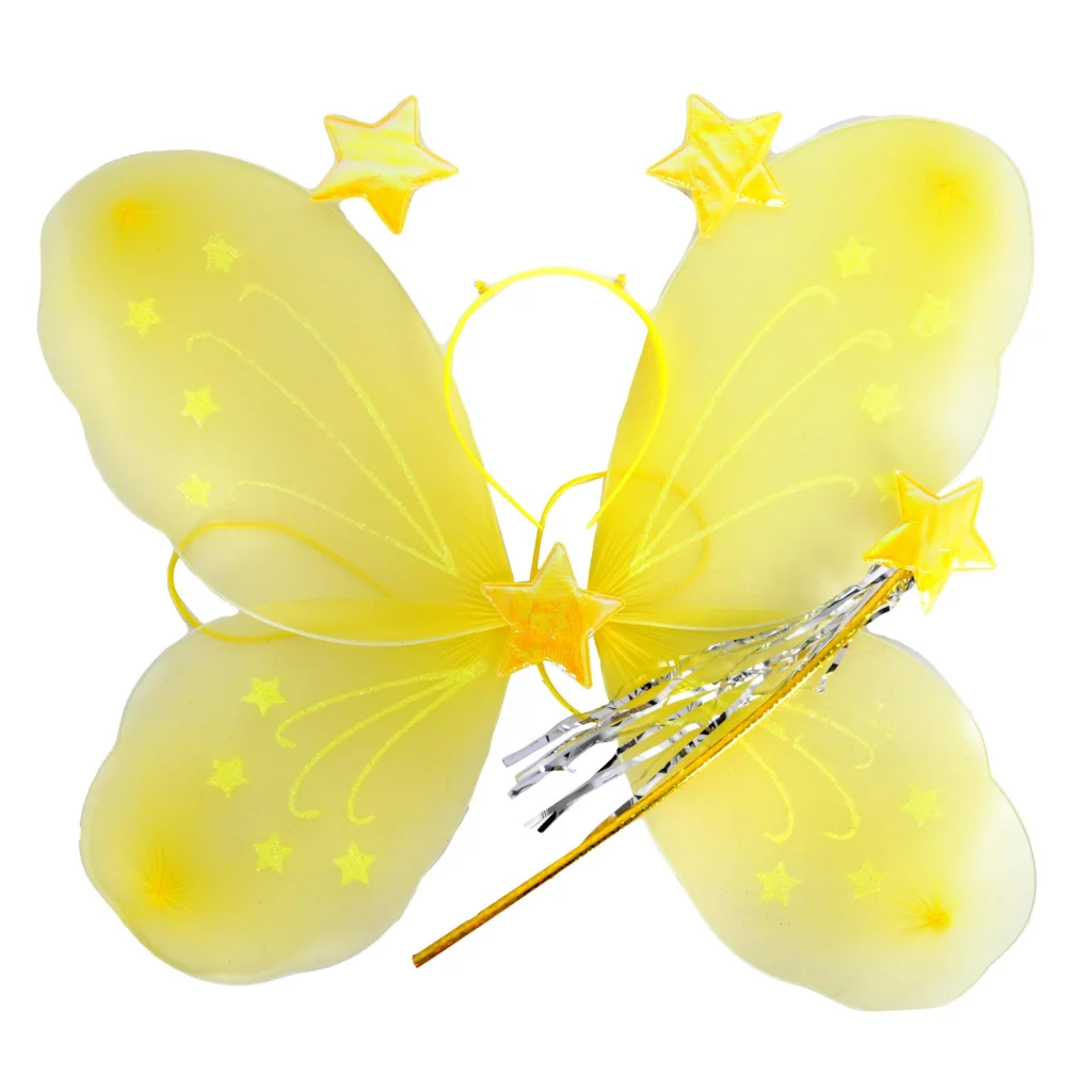 Girls Kids Angel Fairy Butterfly Wing Fancy Princess Dress