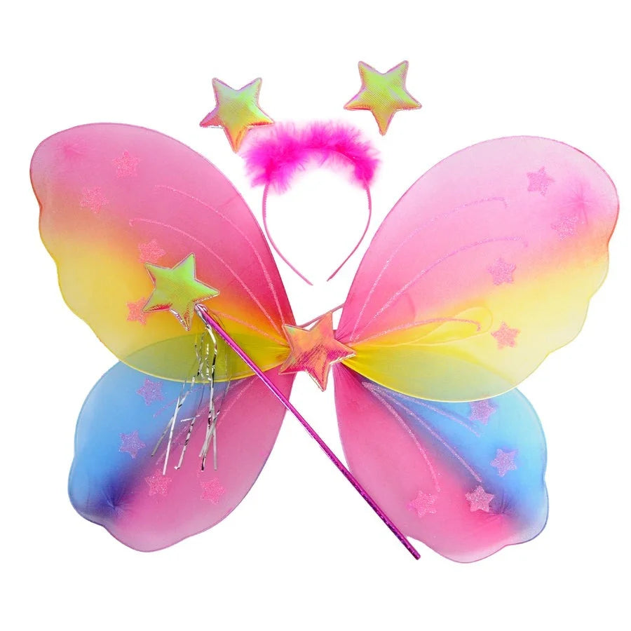 Girls Kids Angel Fairy Butterfly Wing Princess Party