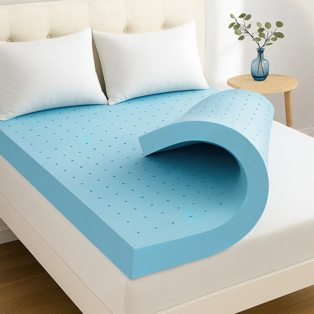 Giselle 12cm Memory Foam Mattress Topper Ventilated Cool